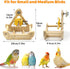 2 in1 Bird Perch Toy with Spinner Rattle Toys, Safe Cockatiel Toys Enrichment, Indoor Bird Cage Accessories Conure