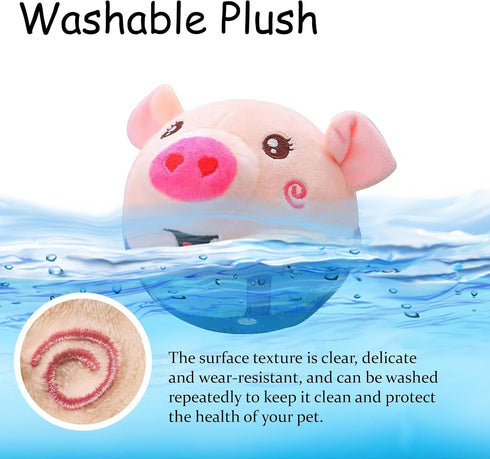 2024 New Update Cute Active Moving Pet Plush Toy - Interactive Squeaky Rolling Talking Ball Toy for Dogs & Cats