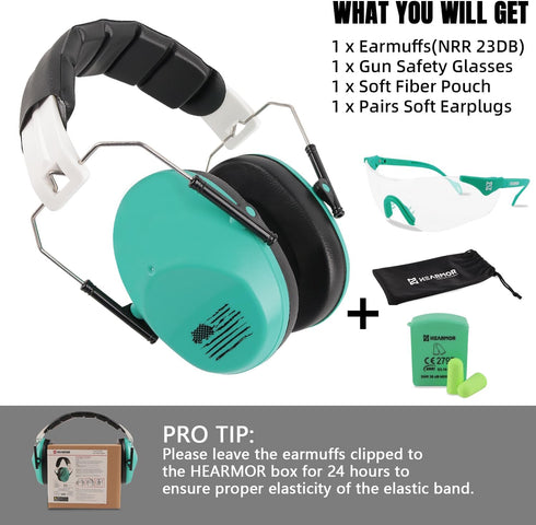 Shooting Ear Protection Earmuffs, Low Profile NRR 23 dB Noise Reduction Headphones for Gun Range and Hunting