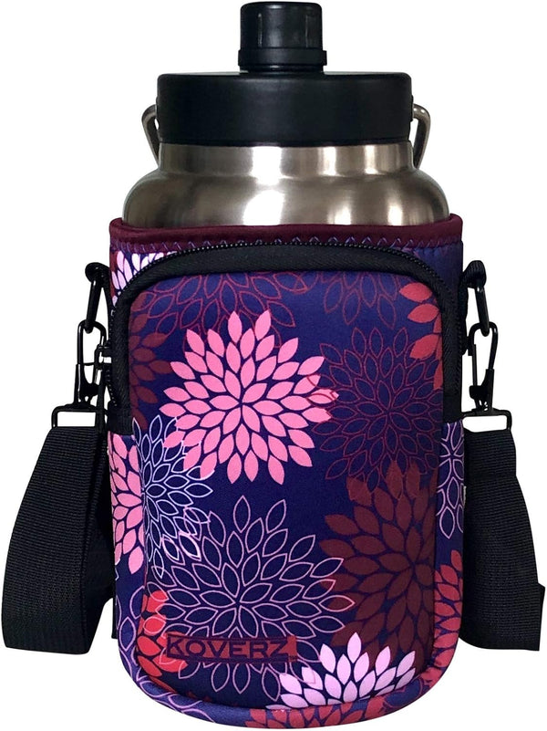 Koverz One Gallon Jug Carrier, Midnight Mums, Compatible with Yeti & RTIC One Gallon Jugs