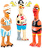 Silipull 3 Pcs Rubber Chicken Squeaky Dog Toys Screaming Chicken Latex Soft Rubber