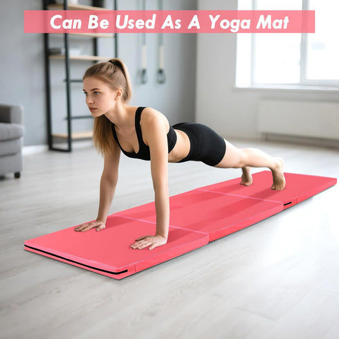 6ft 2ft 2-Inch x Folding Gymnastics Mat - Thick High Density Foam Yoga Mat, Non-Slip Gym Floor Mat for Home Workouts
