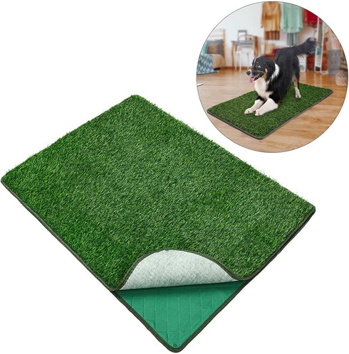 Shurhome Realistic Artificial Turfs Dog Potty Grass Pad Machine Washable Dog Potty Pad for Indoor Outdoor Use Realistic