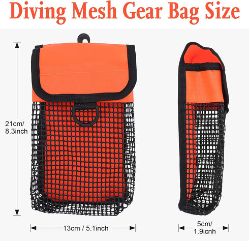 Scuba Diving Gear Bag with Finger Reel/SMB Safety Surface Marker Buoy and Mesh Storage Pocket for Snorkeling Equipment