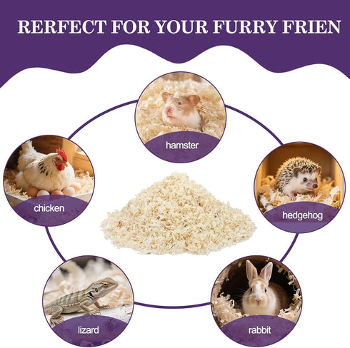 XXYOUPIN 5.5 Lb, Shavings70L Natural Aspen Shavings Pet Bedding Low-Dust & Chemical-Free, Ultra-Absorbent Cage Litter