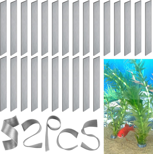 52 Pcs Aquarium Plant Weights, Anchors for Fish Tank, Stops Plants from Floating in the Aquarium