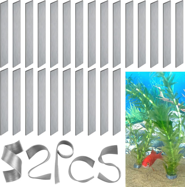 52 Pcs Aquarium Plant Weights, Anchors for Fish Tank, Stops Plants from Floating in the Aquarium