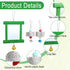 Dplolng Chicken Mirror Toys with Bells, Hanging Swing Mirror, Wooden Pecking Toy, Beak Grinding Molar Stones for Hens