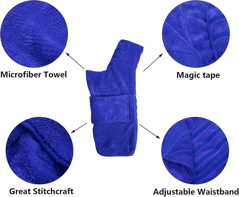 Geyecete Dog Bathrobe Towel Dog Drying Coat-Dry Fast Dog Bag-Pineapple grid Fast Drying Super Absorbent Pet Dog Cat Bath Robe Towel-Blue-M