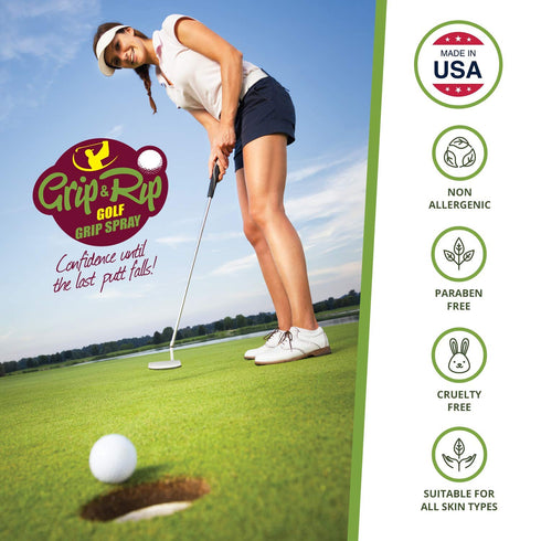 Grip & Rip Golf Grip Spray - Combat Sweat on Your Golf Grips, Ultimate Golf Grip Trainer, 4 oz