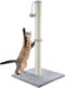 34” Tall Cat Scratching Post, Basic Vertical Scratcher with Sturdy Sisal Rope and Hanging Ball, Plush Base (Grey)