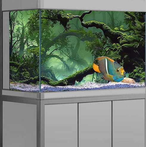Foggy Forest Terrarium Background, 48x24 inches Polyester Background for Tropical Reptile Habitat