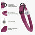 Rolled Leather Dog Collar - Soft Round Collars with ID Tag for Small, Medium, Large Dogs (11-14 inch, Pink Berry)