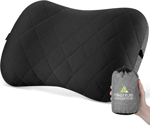Hikenture Camping Pillow with Removable Cover, Ultralight Inflatable Pillow for Neck Lumbar Support