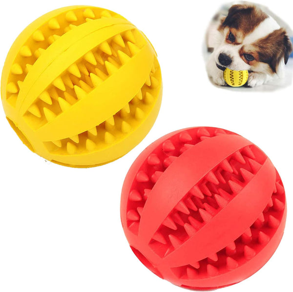 Sunglow 2 Pack Dog Toy Ball - Nontoxic Bite Resistant Teething Toys for Small/Medium/Large Dogs and Puppies