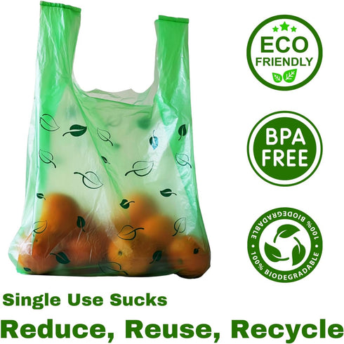 (600 Hammer T-shirt Biodegradable Green Plastic Bag ct.) Small Can Liners Thank You Grocery Shooping Size Doggy Poop