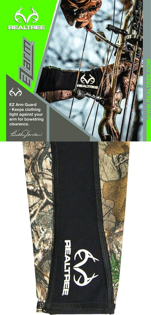 Realtree EZ Arm Guard - Comfortable Lycra Blend Archery Bow Sleeve for Bowstring Clearance