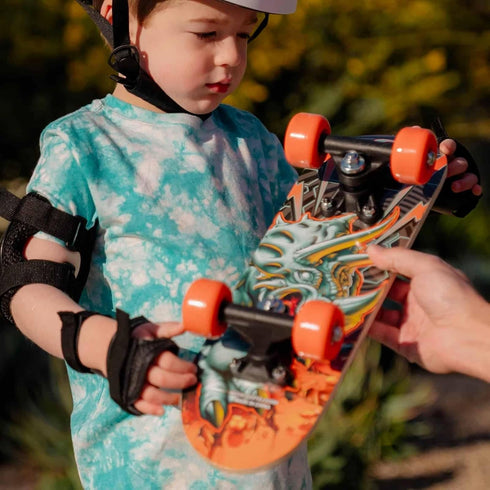 Rude Boyz 17" Micro Complete Skateboard - Maple Wood, ABEC 7 Bearings, Double Kick Concave for Kids Ages 2-5