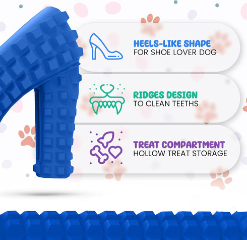 SUPER SHOE - Dog Toy for Aggressive Chewers – Rubber Natural Teething Toys - Treats Dispenser and Toothbrus for Small and Medium Dogs