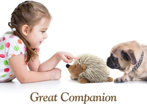 Pawaboo Plush Dog Toy, Non-Toxic Super Soft Faux-Fur Hedgehog Squeak Toy for Dog Puppy Training and Playing