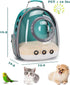 Clear Bubble Cat Backpack Carrier - Waterproof Airline Approved for Small Dogs, Green
