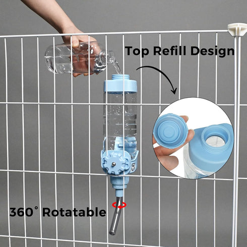 Vannon Dog Water Dispenser for Cage, 20oz Auto Feeding Crate Bottle for Dogs, Cats & Rabbits, BPA Free