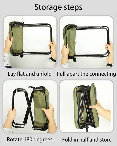 Wind Tour Backpack Outdoor Folding Stool, Pencil Case Stool, Portable Lightweight Camping Gear, Sports Folding Chair