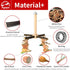 Finches Agape Rotating Parrot Perch Toy with Chew Toy, Natural Wooden Perch Stand for Small & Medium Birds, Bird Cage