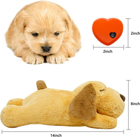 Dog Heartbeat Toy for Anxiety Relief, Dog Soft Plush Toy Pet Calming Puppy Behavioral Training Aid Toy Pet Companion Pillow for Puppy Dog Cat Kitty Pets - Dog
