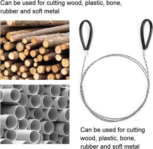 Stainless Steel Wire Saw, Survival Emergency Tool for Outdoor Camping, Bushcraft Gear for Cutting