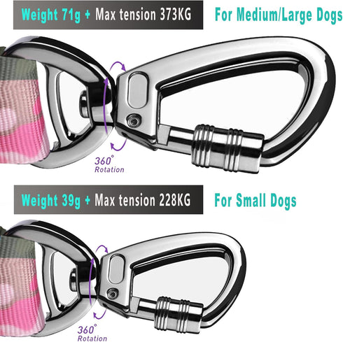 Hotsky Tactical Dog Leash Heavy Duty for Medium Large Dogs, 4-6FT Bungee Shock Absorbing with Padded Double Handle,