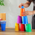 Qinyoung 228 Set Pcs Cups and Balls Game for Party, Plastic Flip Cup Stacking Game Colorful Reusable Table Tennis Ball