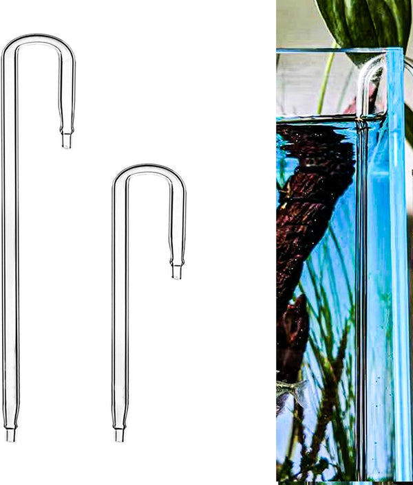 2PCS Glass U Shape Tube for Aquarium Air Pump, CO2 Diffuser Connect Tube for Fish Tank