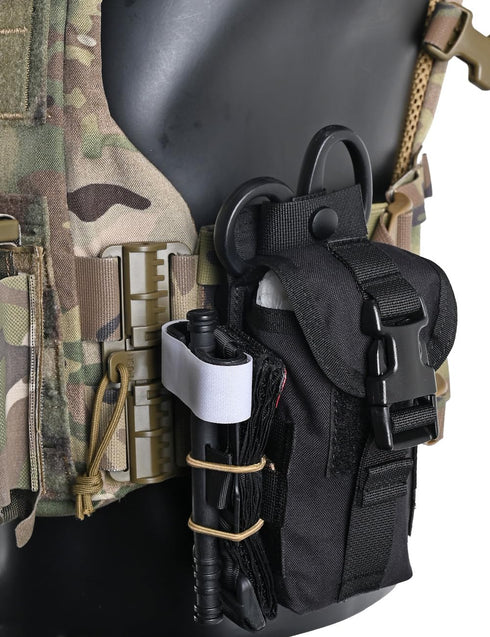 SABADO Tactical Blow Out Medical Pouch, Bleeder Emergency First Aid Kit MOLLE Clip Trauma Shears Tourniquet Holder