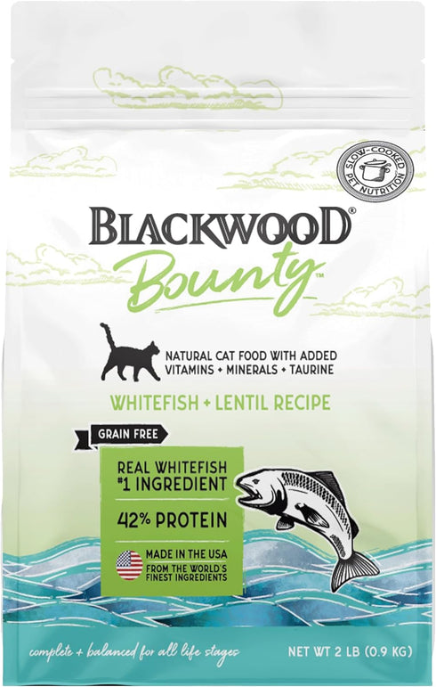 Blackwood Bounty Grain Free Cat Food, Whitefish and Lentil Recipe, 2 lb. Bag