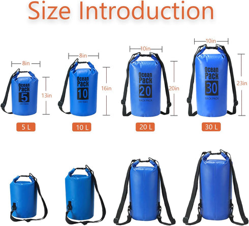 Floating Waterproof Dry Bag for Travel, Roll Top Sack Keeps Gear Dry for Kayaking, Camping, Fishing