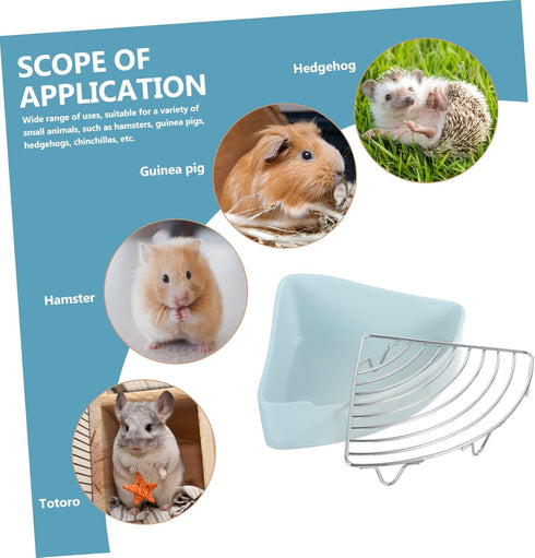Chinchillas Triangle Ceramic Rabbit Litter Box Non-Slip Base for Guinea Pigs and Small Pets Easy-Clean Potty Training