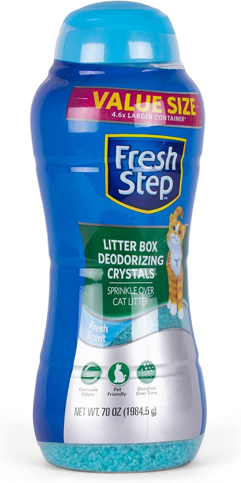 Fresh Step Cat Litter Crystals, Cat Litter Box Deodorizer for All Cats, Combats Odors and Neutralizes Smells, Summer