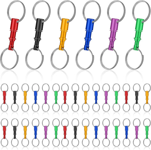 Yinkin 30 Pack Quick Release Detachable Pull Apart Keychain Rings, Bulk Multicolor