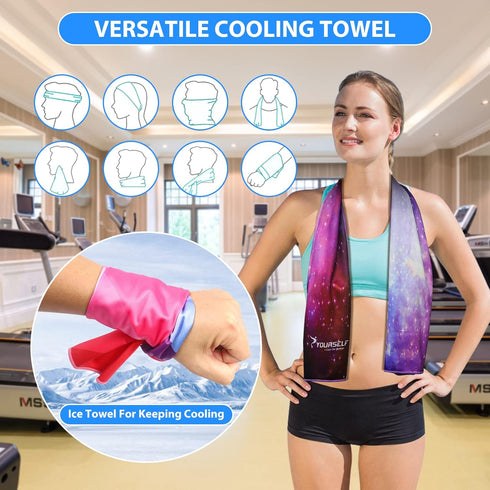 SYOURSELF Cooling Towel - 40" x 12" Ice Towel for Instant Cooling Relief, Perfect for Sports and Gym (1PC-Starry)