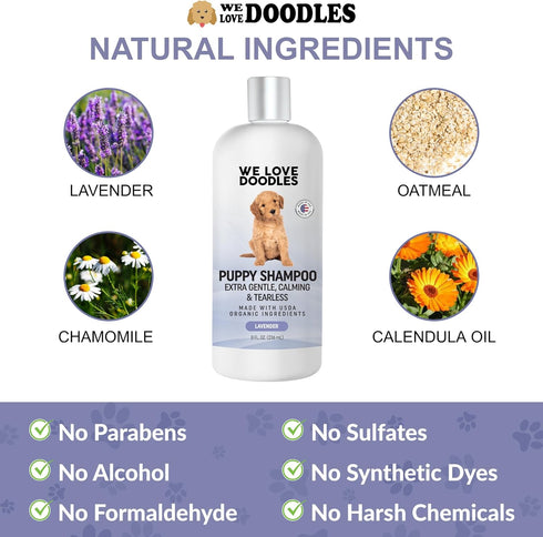 8oz Puppy Shampoo & Conditioner | Made in USA | Tear Free | Best Shampoo for Puppies | Sensitive & Itchy Skin Wash |