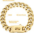 BAOBOTE 19mm Gold Chain Dog Collar - Luxurious Gold Cuban Link with Secure Snap Buckle for Large Pitbulls (22" Gold)