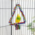 Bird Triangle Rope Swing, Colorful Perch Chewing Toy for Parrots, Budgie, Cockatiel (S)