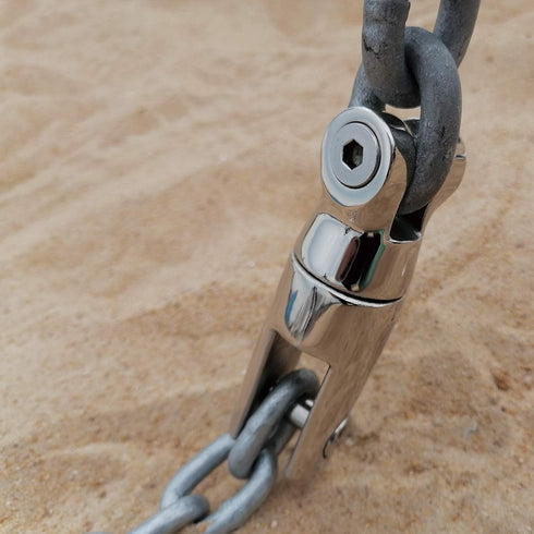 SHENGHUISS Heavy Duty Boat Anchor Chain Swivel Connector - 316 Stainless Steel Multi-Directional Roller