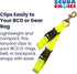 Scuba Choice Diving BC Fin & Mask Keeper with Quick Release Lanyard – Yellow/Black, Adjustable Straps