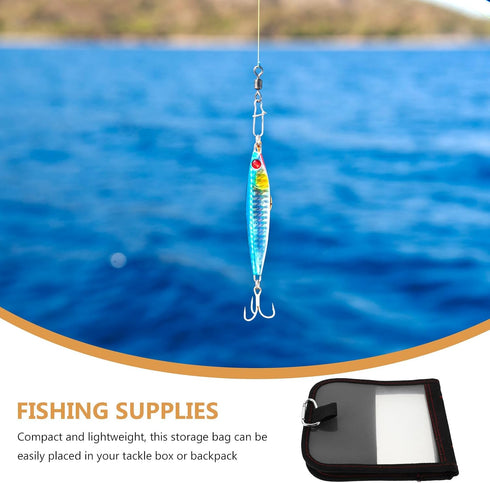 17.514.7cm BESPORTBLE Fishing Lures Travel Bag with Zipper, Portable Squid and Shrimp Baits Organizer, Waterproof