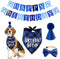 Dog Bandana Hat Scarf Set, Happy Birthday Banner with Cute Bow Tie Collar for Boy Girl Puppy, Classic Plaid Design