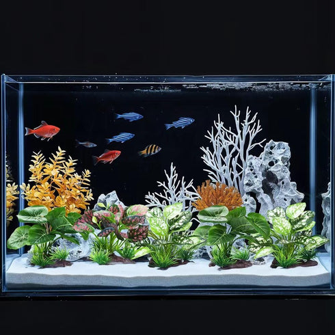 2Pcs (Style-1) Reptile Artificial Plants, Terrarium Plants Decorations, Aquarium Fish Tank Plant, Amphibian Habitat