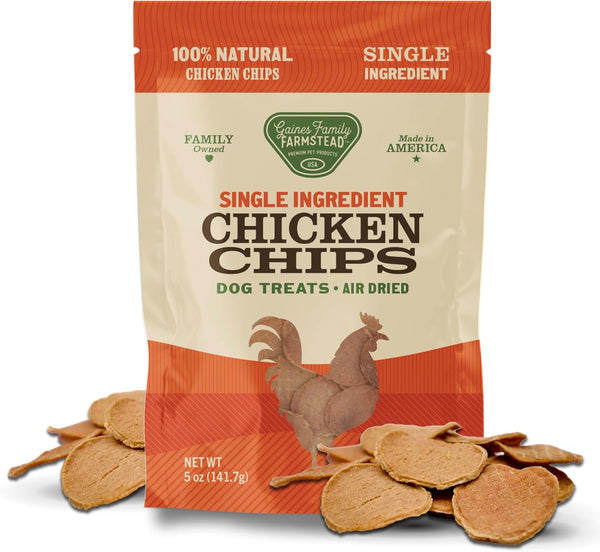 Gaines Family Farmstead Chicken Chips for Dogs 6 oz Natural, High-Protein Dog
