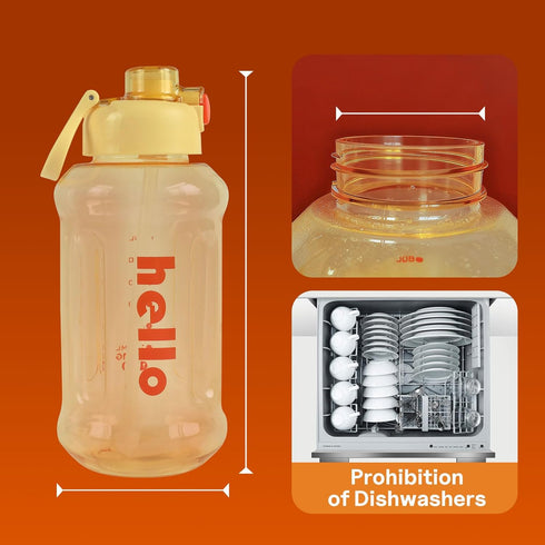 HFZDREDFLOW 33.8OZ) Sports Water Bottle Leak-Proof Design Large Capacity Food-Grade Material Volume Markings Includes